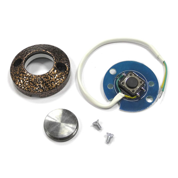 Кнопка управления выходом, накладная, металлическая, без индикации, 37мм (D) х12мм, покраска корпуса порошковой эмалью