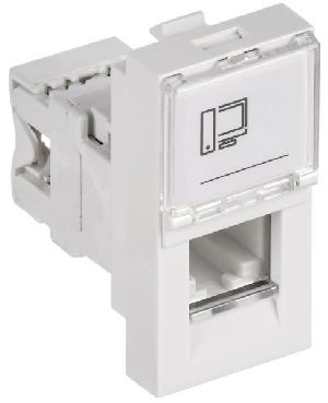 РКИ-10-00-П Розетка компьютерная RJ-45 UTP кат.5e (на 1 модуль) PRIMER белая