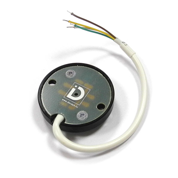 Кнопка управления выходом, накладная, металлическая (черная) с индикацией, 37мм (D) х12мм