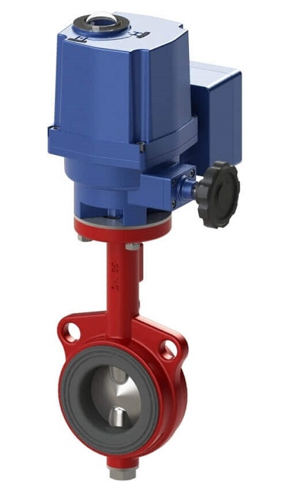 Затвор дисковый с электромеханическим приводом, диаметр DN 65, материал корпуса чугун, контроль положения