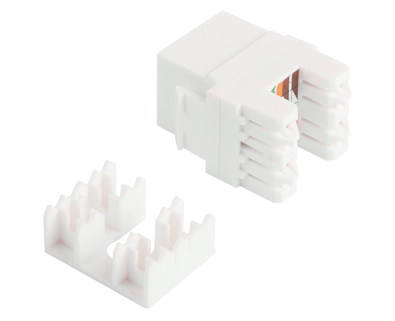 Модуль-вставка типа Keystone Essential Line, Кат.5е (Класс D), 100МГц, RJ45/8P8C, 110/KRONE, T568A/B, 180 градусов, неэкранированный, белый 