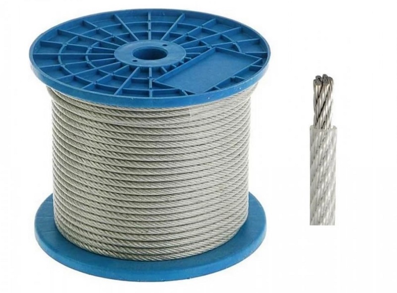 Трос стальной в ПВХ оплетке DIN 3055 4 мм (3/4) (200 м/уп)