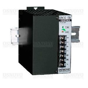 Промышленный блок питания. DC48V, 5A (240W). Защита от короткого замыкания, перенапряжения и перегрузки. Принудительная система охлаждения (вентилятор). Монтаж на DIN-рейку или стену. 75x110x121мм. -40...+50°C.