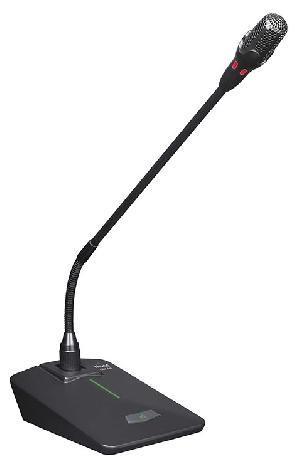 Микрофон настольный со световой индикацией. Микрофон "Goose neck" - 445 мм. Тип капсюля: конденсаторный, кардиодный. Питание: 3В (2*АА) / 48В. Частотный диапазон: 30-20000 Гц. Выходное сопротивление: 75 Ом. Кабель XLR F-XLR M 7м в комплекте.