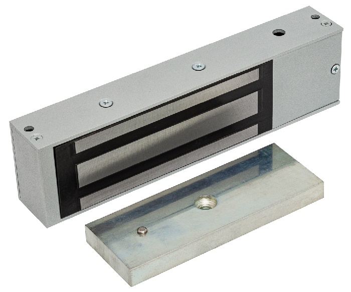 Электромагнитный влагозащищенный замок IP67, 12V DC, 0,65 A, усилие 600 кг., 267x70x45 мм. 5500 г. Алюминиевый корпус. Размер отсека блока электроники 52x63x36 мм. Уголок в комплекте. Цвет Серебряный металлик.&nbsp;&nbsp;-40°С…+40°С.