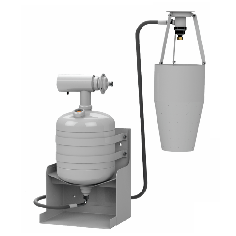 Модуль пожаротушения высокократной пеной, Защищаемые площадь 24 м² и объем не менее 12,6 м³, для пожаров классов А, В при тушении с высоты от 2 до 6 м., кратность пены не менее 600, -5°С до + 50°С