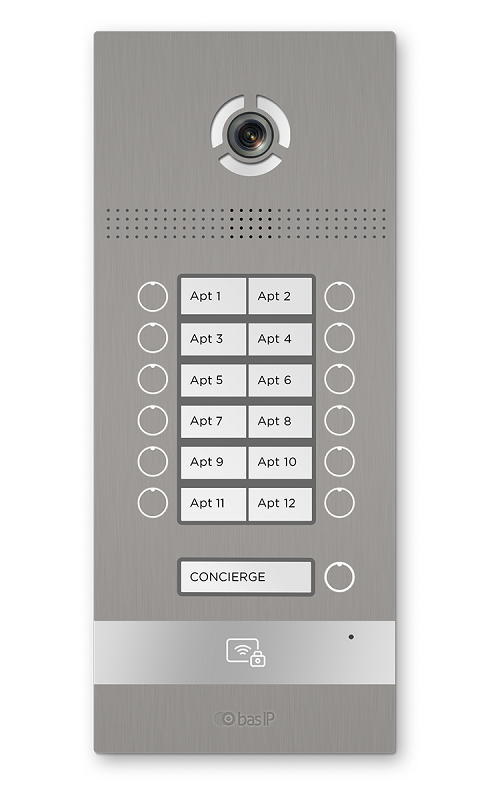 Вызывная панель на 12 абонентов. Поддержка технологии "UKEY":  3D идентификация по распознаванию лиц - 10 000 лиц. Память до 60 000 идентификаторов. Цифровая IP камера: 2.0 Мп, 1/4” CMOS, угол обзора 110°. Врезной монтаж.