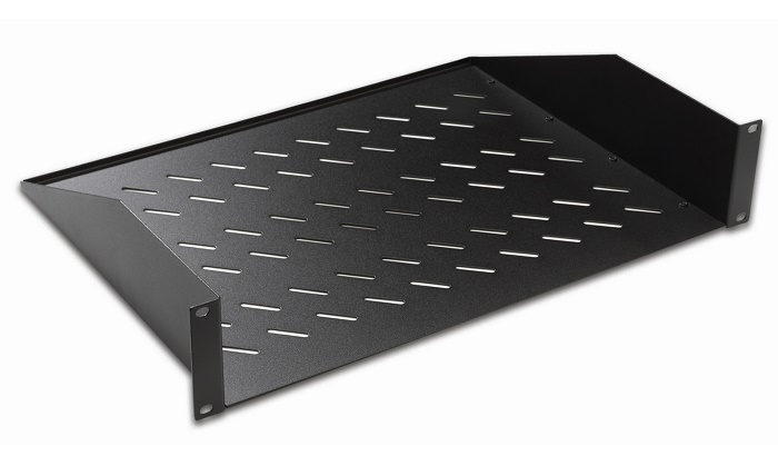Полка консольная 19", 2U глубина 350мм, нагрузка до 25 кг, черная