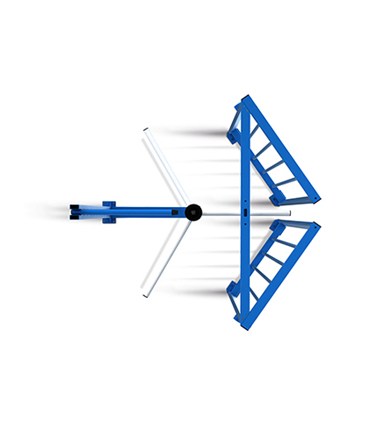 Полноростовый роторный турникет с механическим приводом. Для эксплуатации внутри помещений и на открытом воздухе. Исполнение: корпус – оцинкованная сталь, синий цвет;&nbsp;&nbsp;ротор, планки – оцинкованная сталь, светло-бежевый цвет. Стойка турникета с индикаторами, подсветка зоны прохода, встроенный блок управления, комплект ограждений формирователя прохода, пульт