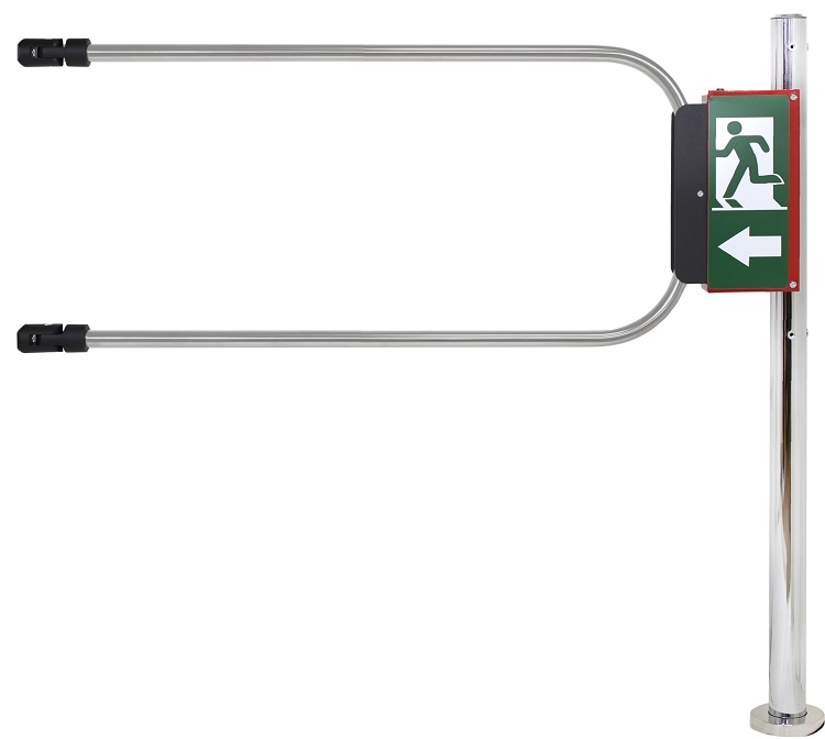 Калитка аварийного выхода с электромагнитом, нержавеющая сталь, в комплекте стойка 1000 х D50 мм и створка 1000 х D25 мм.