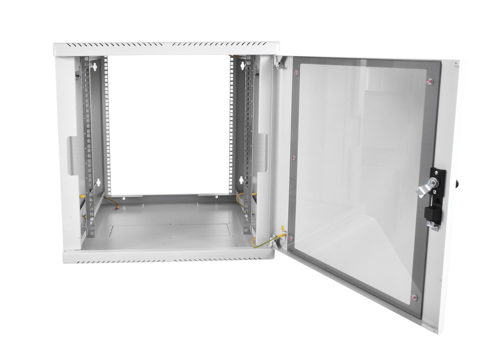 Шкаф телекоммуникационный настенный разборный 12U (600×650) съемные стенки, дверь стекло