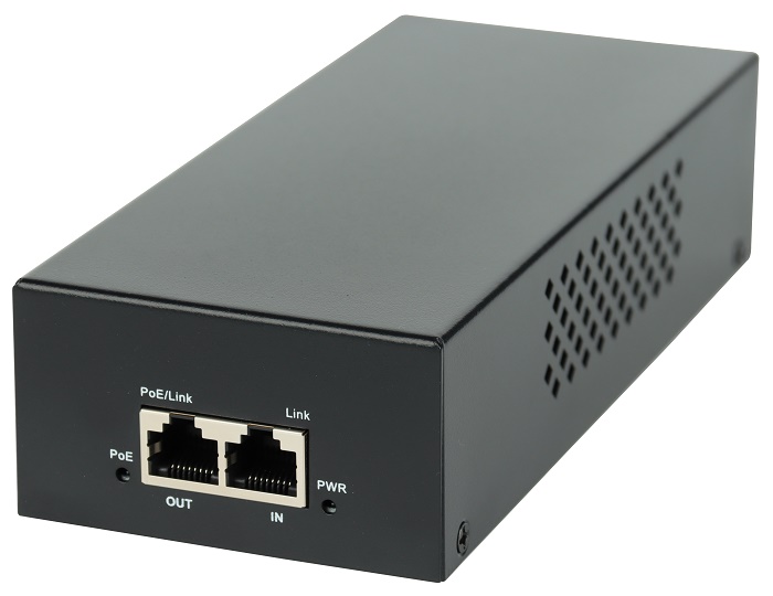 Инжектор POE, 1 POE порт (1000 Мбит/с), бюджет до 90 Вт.