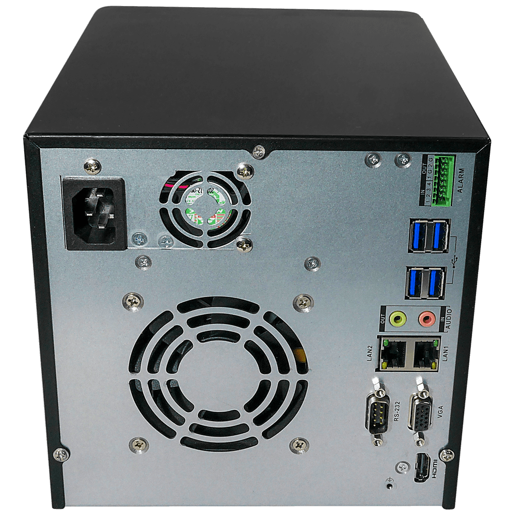 Сетевой видеорегистратор для IP-видеокамер под управлением TRASSIR OS (на базе Linux). Регистрация и воспроизведение до 32 IP видеокамер любого поддерживаемого производителя (суммарный поток до 512 Мбит/сек), при наличии DualStream.