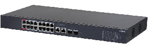 16-портовый гигабитный PoE коммутатор с функцией облачного управления, Порты: 16 RJ45 10/100/1000Мбит/с (PoE/PoE+/Hi-PoE),&nbsp;&nbsp;2 RJ45 10/100/1000Мбит/с (uplink), 2 SFP 1000Мбит/с (uplink); мощность PoE: порты 1~2 до 90Вт, порты 3~16 до 30Вт, суммарно до 190Вт; PoE watchdog, передача до 250м; питание: 100~240В(AC)