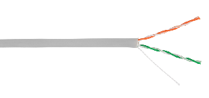 Кабель ULAN U/UTP 2 пары, Кат.5, внутренний, PVC, одножильный, 100МГц, серый, 305м