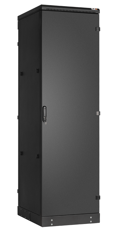 Напольный шкаф 19", 42U, промышленный, цельнометаллические двери, степень защиты IP54, Ш600хВ2070хГ1000мм, черный.