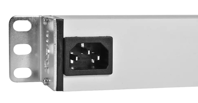 Блок розеток Rem-10 без шнура с фил. и инд., 7 Sсhuko, вход IEC 60320 C14, 10 A, алюм., 19"