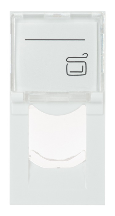 Адаптер 22,5х45 мм со шторкой для модуля Keystone, 1 порт (модуль), белый