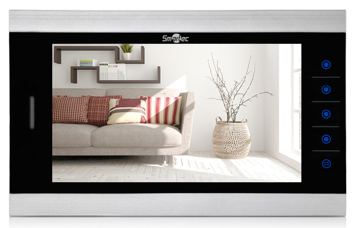 Монитор видеодомофона 10", AHD, 4-х проводная линия связи, поддержка 2-х панелей вызова, поддержка 5 доп. мониторов, поддержка 2 доп. камер и охранных датчиков, фото/видео запись, поддержка SD карт памяти, серебряный