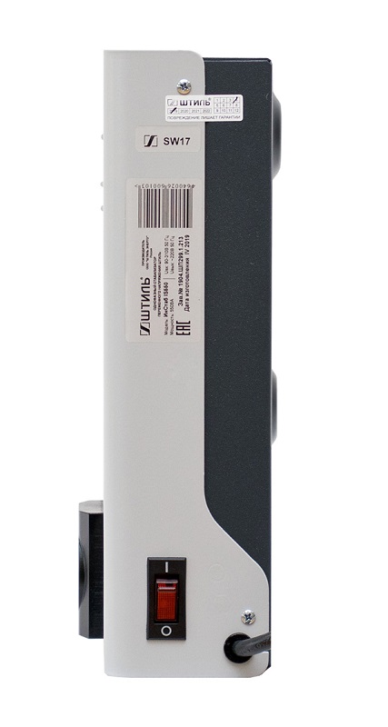 Стабилизатор переменного напряжения инверторный (с двойным преобразованием) однофазный, чистая синусоида; P-нагр.0.55 кВА/0.4 кВт, U-вх.90…310В, I-вых.2.5 А; IP20, t-раб.+5…+40°C, 155х245х82мм