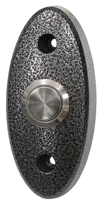 Кнопка металлическая, накладная, НР контакты, серая, размер: 72х32х24 мм