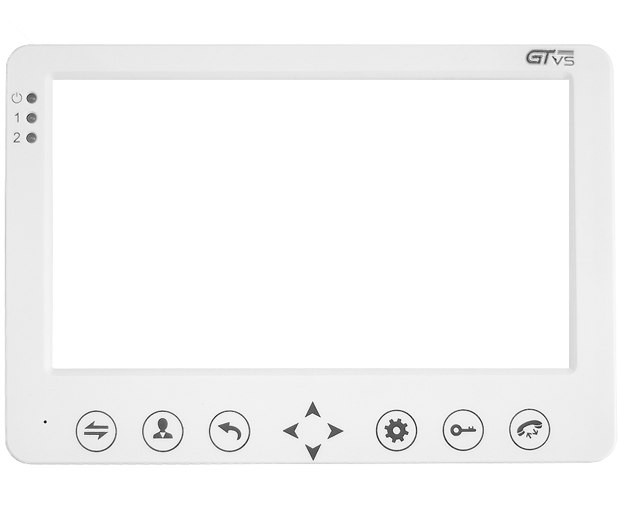 Монитор видеодомофона 7" белый. Hands-Free монитор домофона. 7-дюймовый TFT-дисплей, разрешение экрана 800х480 RGB, акриловая панель , сенсорное управление, детектор движения, часы, автоответчик Поддержка до 4 мониторов в параллель + 2 вызывных&nbsp;&nbsp;панели&nbsp;&nbsp;+ 2 камеры + 2 ИК-датчика(НО/НЗ).