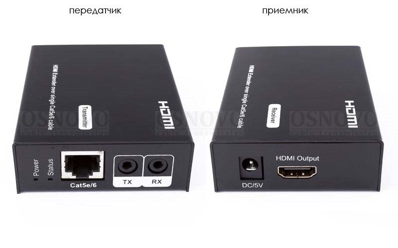 Комплект для передачи HDMI и ИК сигнала управления по одному кабелю витой пары CAT5e/6 до 50м. Разрешение до 1080p, 24бит(Deep Color). Поддержка 3D. 