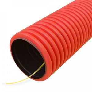 Труба гофрированная двустенная ПНД гибкая тип 750 (SN29) с/з красная d63 мм (100м/уп)