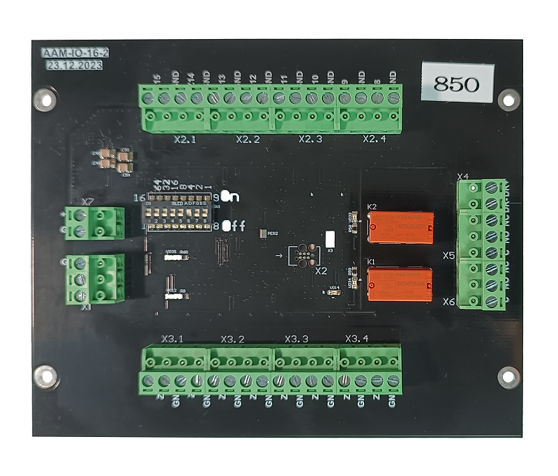 Панель охранной сигнализации.  16 тревожных входов и 2 релейных выхода. Подключение к контроллерам серии AAM-LAN по RS-485.