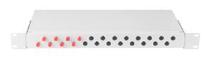 Оптический кросс 19" Essential Line, 1U, укомплектованный на 8 портов FC/UPC (8 одинарных FC/UPC адаптеров), SM 9/125 OS2, стальной, серый, в комплекте: адаптеры, монтажные шнуры 1м, сплайс-кассета с крышкой, гильзы, заглушки