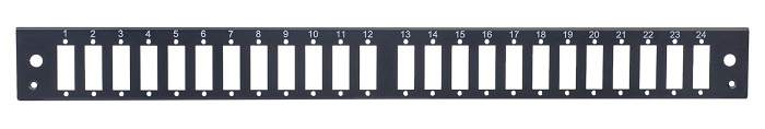 Панель лицевая для выдвижной оптич. полки, 24 SC Duplex/24 LC Quadra, черный