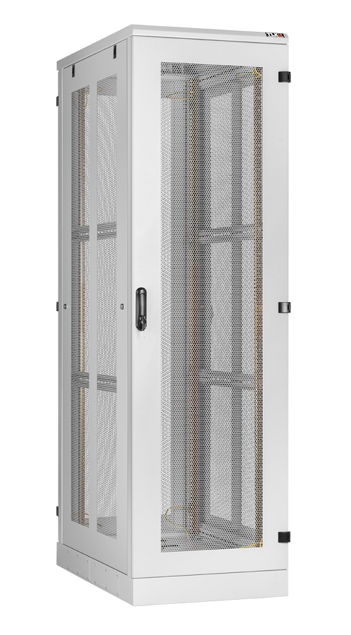 Напольный шкаф 19", 42U, перфорированные стенки и двери, Ш600хВ2060хГ1000мм, в разобранном виде, серый