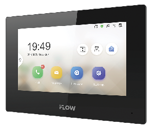 IP видеодомофон, Сенсорный 7" TFT LCD экран с разрешением 1024*600; встроенные микрофон и динамик; тревожные входы 8; 10M/100M Ethernet; DC12В/PoE; 6Вт; -10 °C...+50°C; 200×140×23.6 мм