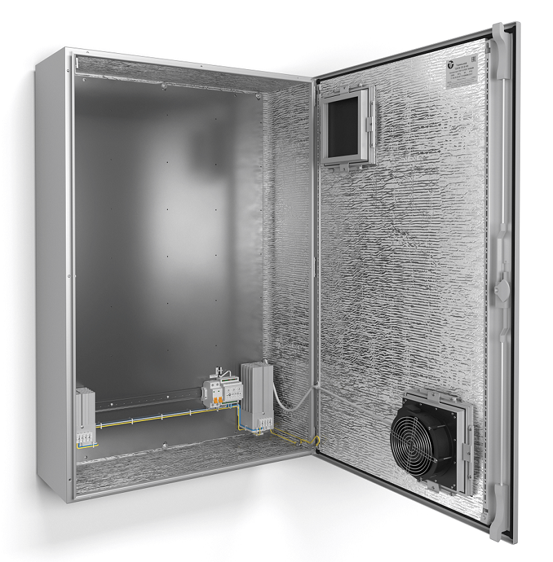 Термошкаф с обогревом и вентиляцией -50°C до +50°C.&nbsp;&nbsp;Класс защиты IP 55. Потребляемая мощность 318 Вт. Uпит. 220В. Максимальная мощность тепловых потерь устанавливаемой в шкаф аппаратуры 436 Вт. 800x1200x300мм.