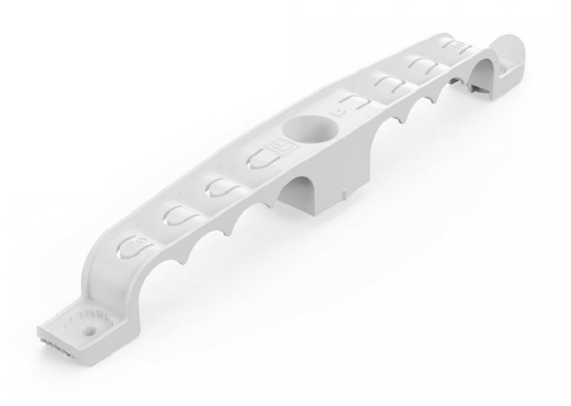 Держатель труб для прямого монтажа двусторонний на 8 мест серый d16 (25шт/уп)