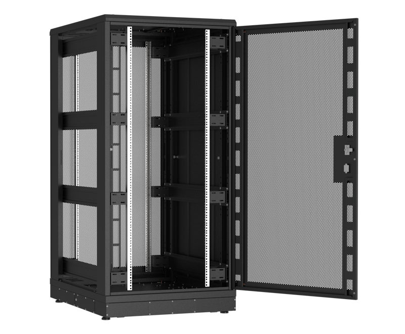 Напольный шкаф 19", 33U, перфорированные двери, металлические стенки, Ш800хВ1610хГ1000мм, в разобранном виде, черный