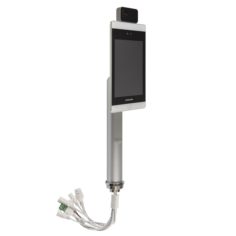 Терминал распознавания лиц. Металлический корпус с экраном 8". Ethernet 100Base-TX, RS-232, Wiegand, релейный выход. До 50 000 лиц. Измерение температуры человека и контроля наличия защитной маски на лице. Крепление на турникет.