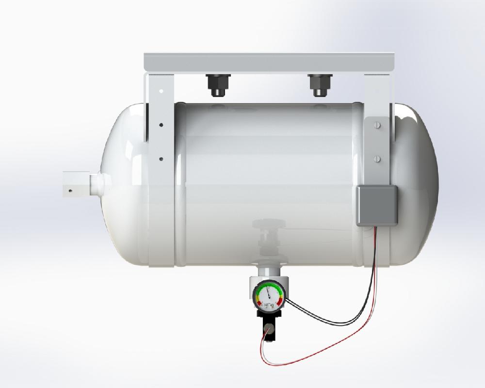 Модуль газового пожаротушения подвесного типа, Объем 10 л. Автоматический, ручной, автономный запуск. ГОТВ – хладон, фторкетон. Максимальный защищаемый объем: 20 м.куб., манометр показывающий