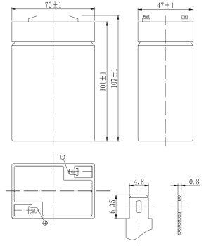 Аккумулятор 4.5 А/ч., 6В
