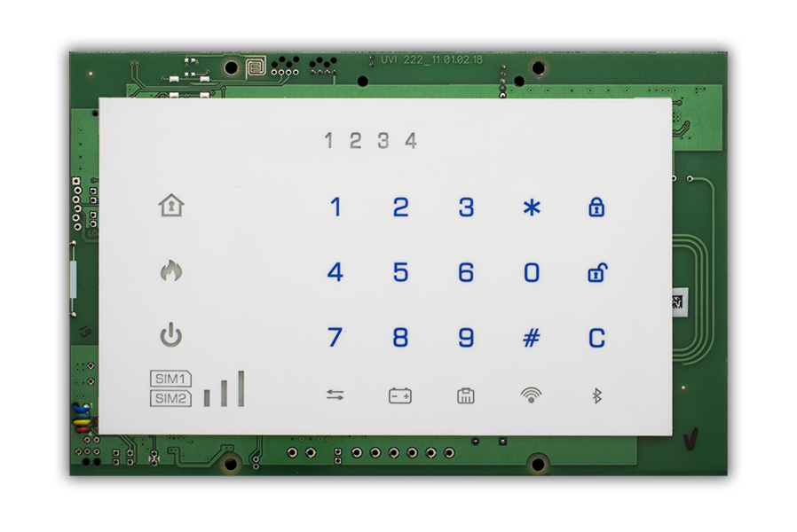 Устройство индикации с сенсорной клавиатурой. Индикация 4 шлейфов.