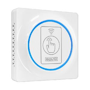 Считыватель проксимити карты EM-Marin, ProxCard II HID, MIFARE Ultralight, MIFARE Standart 1 KByte, MIFARE Standart 4 Kbyte, с интерфейсом Touch Memory, Wiegand-26 и -44. Защита от копирования карт. Кнопка для команд. -25 до +60°С. Накладной и розеточный. Цвет - белый