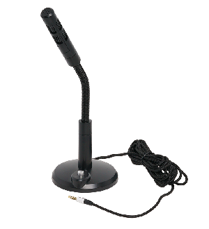 Микрофон выносной настольный. Длина кабеля 3м. Высота гибкого держателя 250мм. Диаметр основания 80мм. Масса 0,12кг