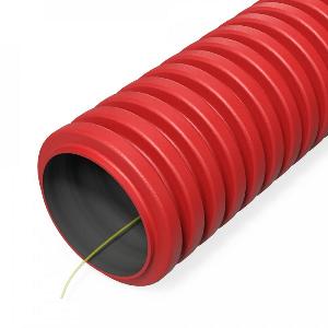 Труба гофрированная двустенная ПНД гибкая тип 450 (SN34) с/з красная d32 мм (50м/уп)