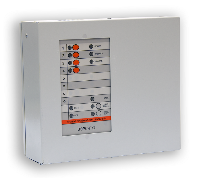 Контрольный прибор 4 ШС (охранные, пожарные, технологические), 3 реле ПЦН (одно реле: ~250В/7А; два реле: ~120В/2А,), АКБ 4,5 (7) А*ч, встроенный порт USB, подключение внешних блоков по RS-485. Металлический корпус.
