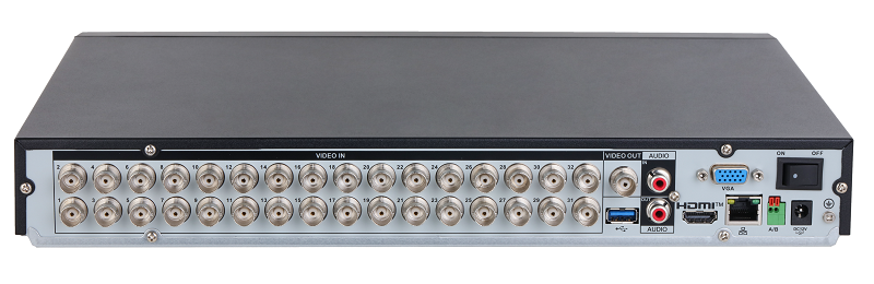 32-канальный HDCVI-видеорегистратор с FR, Формат: HDCVI, AHD, TVI, IP, CVBS; отображение: до 5Мп; запись: 8кн до 5M-N@25к/с, остальные 5M-N@12к/с; кодирование: AI/H.265+, H.265, H.264+, H.264; IP-каналы: до 48 каналов, до 6Мп; накопители: 2 SATA III до 16Тбайт; видеоаналитика: 2кн AcuPick, 2кн распознавание лиц, 8кн охрана периметра, 32кн интеллектуальный детектор движения SMD Plus, IVS, интеллектуальный поиск; видеовыходы: 1 HDMI, 1 VGA; сеть: 1 RJ45 1000Мбит/с;&nbsp;&nbsp;аудиовх/вых: 1/1, двунаправленная аудиосвязь: 32 HDCVI-каналов; питание: 12В(DC);