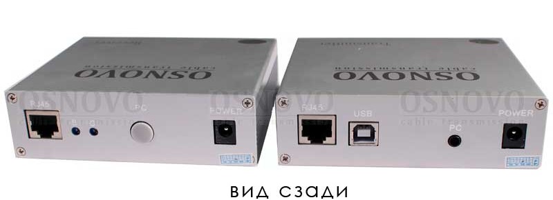 Передача VGA, клавиатура/мышь на расстояние до 100 м. Комплект приемник передатчик. Разрешение до1920x1440. Разъемы: RJ-45 (для подключения приемника к передатчику), 2 х USB (для подключения клавиатуры и мыши), 15-Pin (VGA).