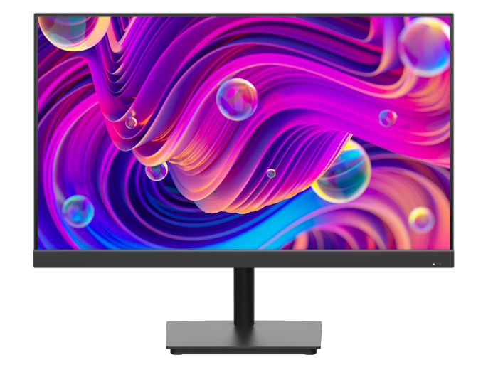 Монитор 23.8", IPS матрица с разрешением 1920х1080, 60 Гц - 100 Гц (макс), яркость 250 кд/м2, контрастность 1000:1, время отклика 14 мс, HDMI 1.4 × 1, VGA × 1, аудивыход × 1, VESA 75 х 75 мм, режим работы 7 × 16ч, питание: 100~240В AC, ≤48 Вт; габариты (без подставки): 539×327×43 мм, вес 2.85 кг.