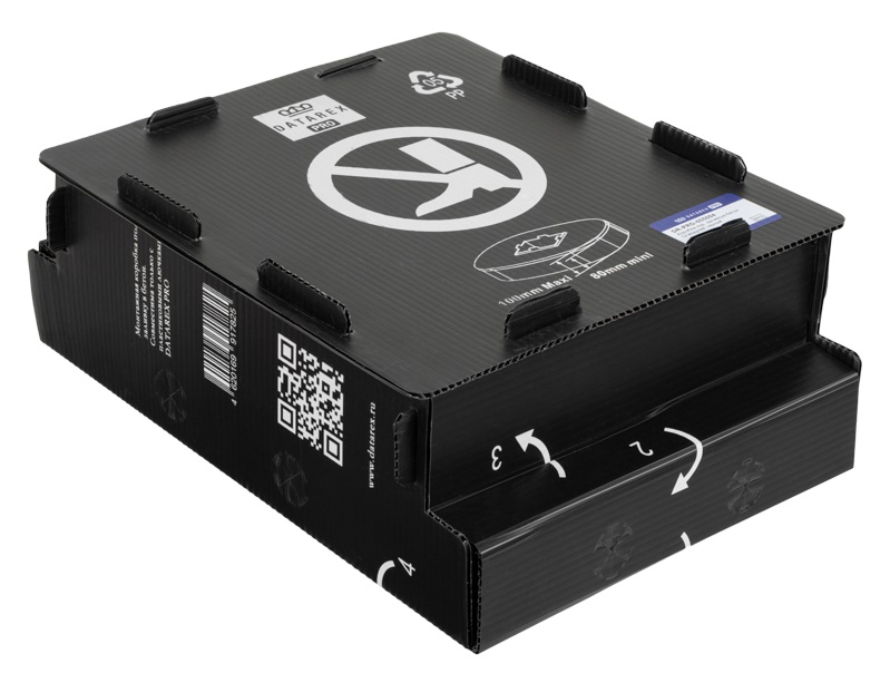 Коробка под заливку в бетон, 12 модулей, черный