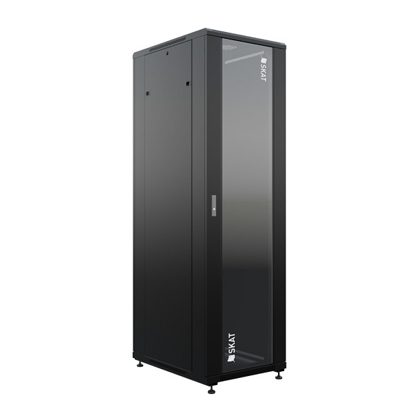 Шкаф напольный универсальный серверный 22U 600х800мм, дверь стеклянная