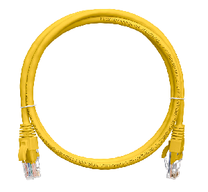 Патч-корд 1 метр, U/UTP 4 пары, Кат.5е,  LSZH,  2хRJ45/8P8C, T568B, Molded, желтый,